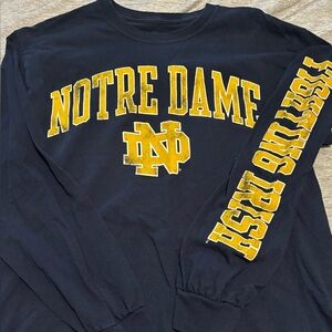 Fanatics Navy Notre Dame Shirt with Yellow Graphics/lettering
